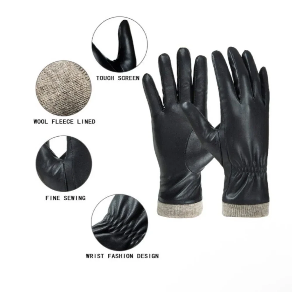 REDESS Winter Gloves Wool Lined Touchscreen Texting Women Gloves Size Large